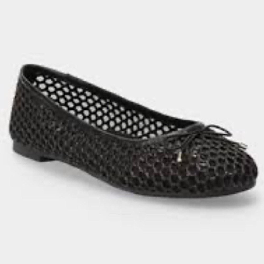 SO Vintage Y2K Black Mesh Honeycomb Slip On Ballet Flats Women's Size 7